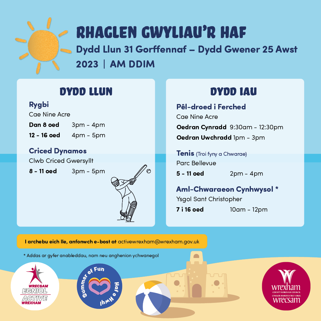 Whole School Summer Activity Programme Rhosddu Primary School